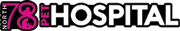 Logo for "North 78 Pet Hospital" with "78" in large pink numbers and "HOSPITAL" in bold black letters. "NORTH" and "PET" are written vertically in smaller font next to the numbers.